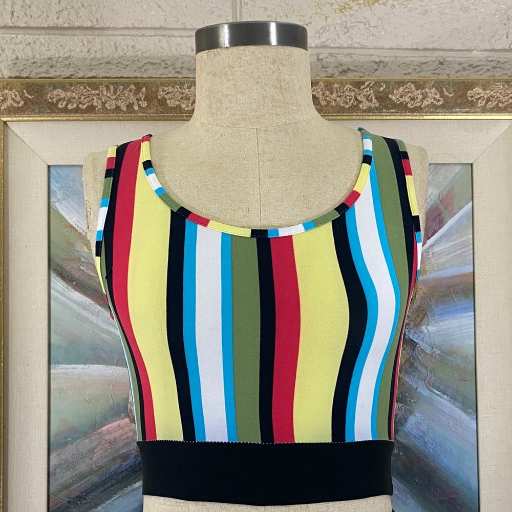 SJL Apparel Multicolor Striped Cropped Tank & Leggings Set - Picture 4 of 10
